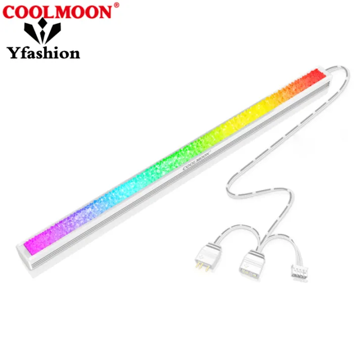 Yfashion COOLMOON ARGB LED Strip Light With 5V 3Pin Small 4Pin Header Changing Light Speed DIY Lamp Bar Light Strip For PC Computer Case Chassis