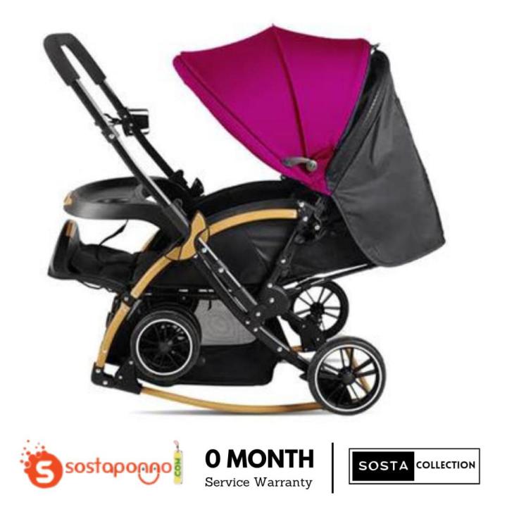 Baby Stroller C3 Pram for Your Baby with Rocking Mood and Adjustable Handle Bar