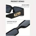 Jaguarl tiger Emblem Narrow Rectangle Plastic Luxury Fashion Sunglasses. 