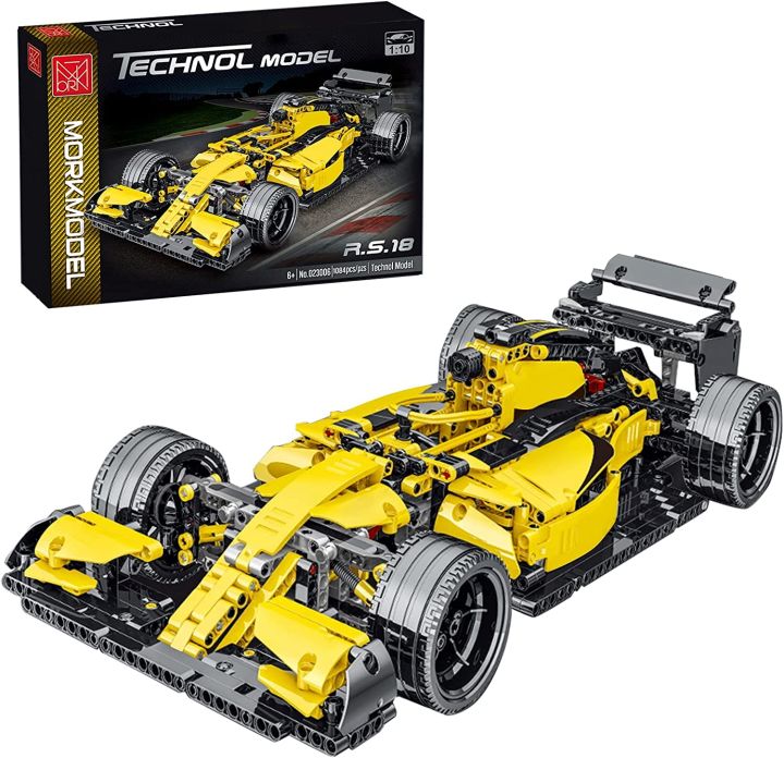 1:10%20yellow%20racing%20car%20blocks%201084pcs%20Technic%20Formula%201%20Exclusive%20Car%20Building%20Blocks%20Set%20-%20Image%202