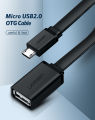 UGREEN US133(10396)  Micro USB Male to USB-A  Female Cable with OTG  Nickel Plating 15cm (Black) - Micro USB 2.0 OTG Adapter Cable - 480Mbps Data Transfer - Durable PVC Jacket - Plug & Play. 