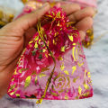 9*12 cm Organza Pouch bag | Mini Gift Bag | Mesh Bag Multi Darwable Organza Bags Small Love Design Wedding Favor Gift bag Jewellery Packaging Bags.