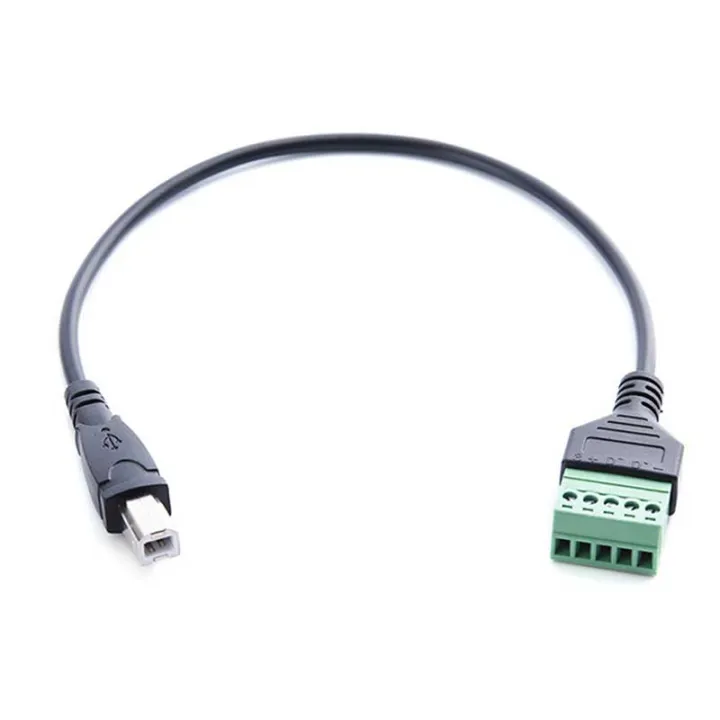 USB%202.0%20Female%20B%20Micro%20usb%20mini%20usb%20Type-C%20Male%20to%205%20Pin%20Female%20Bolt%20Screw%20Connector%20with%20Shield%20Terminal%20Plug%20Adapter%20Cable%201ft%20-%20Image%202