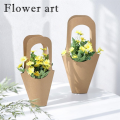 Bouquet Wrapping Paper Floral Gift Bag Flower Gift Bag with Handles, Suitable for Thanksgiving Birthday Wedding Party Gifts.