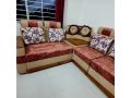 100% Solid CTG Segun Wood L Corner Sofas 5 Seat With 5 Cushion - SA-991. 