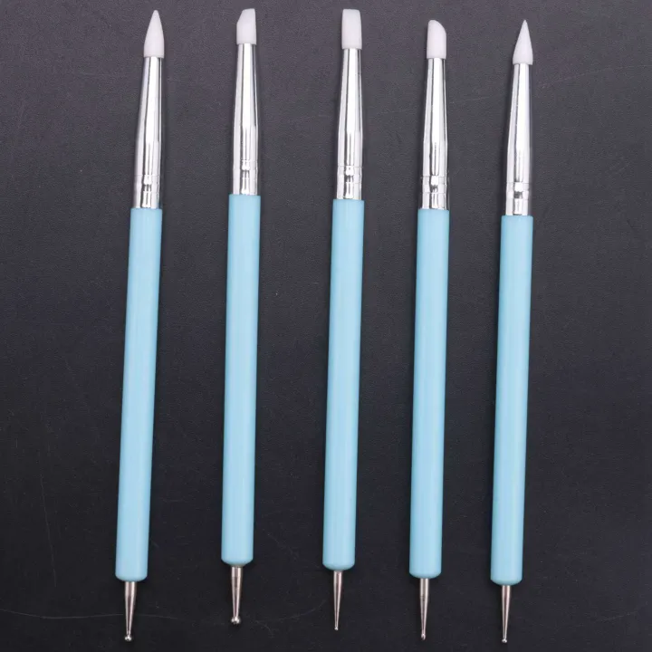 10%20x%202%20Way%20Ball%20Styluses%20Dotting%20Tool%20Silicone%20Color%20Shaper%20Brushes%20Pen%20for%20Polymer%20Clay%20Pottery%20Modeling%20Nail%20Art%20-%20Image%202