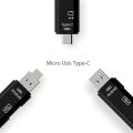 Micro SD Card Reader, 3 In 1 USB C/USB/Micro USB OTG Adapter For Macbook PC Tablets Smartphone. 