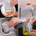 12 Pcs Magic Cleaning Cloth Kitchen Dishwashing Towel Metal Steel Wire Cleaning Rag For Dish Pot Cleaning Tools-Dhaka shopping zone-Dish Cloth & Towels. 