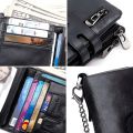 Avro Premium Men's High Quality Leather Wallet For Men Zipper Pocket With Button Black Wallet For Men 100% Cow Leather Money Bag For Men Exclusive Stylish. 