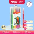 Deli EC10304 Calligraphy Brush Pen 12 Colors. 