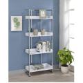 Minimax Brighton Glossy White 4-shelf Open Back Bookcase. 