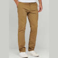 Slim-Fit Chino Gabardine Pants - Khaki. 
