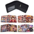 Anime One Piece PU Wallet for Women Men Cartoon Zoro Luffy Ace Figures Purse Foldable Wallet Card Holder Children Gift. 