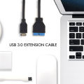 USB 3.1 Front Panel Header to USB 3.0 20Pin Header Extension Cable for Motherboard 20cm.