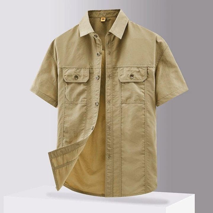 Stylish%20Solid%20Color%20Casual%20Half%20Sleeve%20Shirt%20with%20Double%20Pocket%20for%20Men%20-%20Image%206