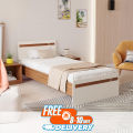 Nice Furniture Pollo Engineered Wood Single Bed Without Storage Box for Kids Adult Bedroom Home Furniture (Kath & White).