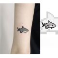Pixel Wind Tattoo Sticker Travel Fish Personality Sticker Cartoon Cute Shark Small Pattern Arm Men and Women ins. 