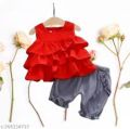 New Baby Girls Fashionable Premium Quality Beautiful Party Dress With HAIR BAND One Piece Baby Dress for 1-5. 