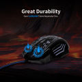 HXSJ Wired Gaming Mouse Professional Mouse with 5500DPI Gaming Mice with 7 Buttons Ergonomic Grip RGB Light (Matte Black).