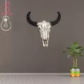 Resin Fake Cow Skull Horn Wall Hanging Ornament Crafts Bar Restaurant Decoration. 