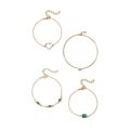 New Fashion Jewelry Femme Chain Bracelet Bangles For Women Girl Crystal Women Gold Hand 4pcs Chain Bracelet.