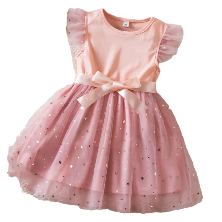 GC%20Toddler%20Baby%20Girl%20Tulle%20Tutu%20Dress%20Round%20Neck%20Ruffle%20Sleeve%20Outfit%20Star%20Sequins%20Bow%20Waistband%20Princess%20Dress%20-%20Image%209
