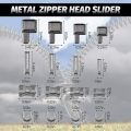 120 Pieces Metal Zipper Head Slider,4 Sizes Zipper Bottom Sliders Retainer Insertion Pin,Zipper Stopper Repair Tool Kit.
