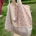 Patchwork Contrast Color Flower Print Shoulder Handbags Fashion Y2k Underarm Bag High-capacity Women All Match Canvas Tote Bags.