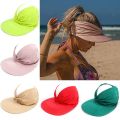 Spring Summer Female Sun Hat Women UV Resistant ElasticTop Empty Cap Ponytail Visors Chapue Beach Hat For Girls Student. 