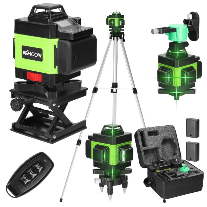 KKmoon Multifunctional 4D 16 Lines Laser Level 3 Selfleveling Machine with Vertical Horizontal Tilt Linesgeable Leveling Tool02eu