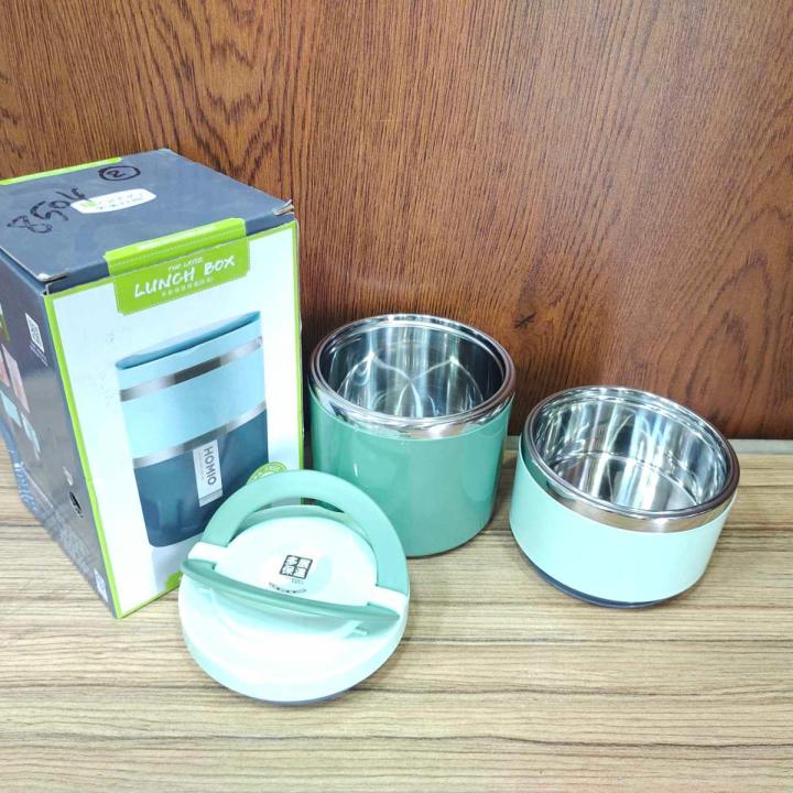 Multi Color Homio Tedemei bento lunch box student worker 2 layer leakproof stainless steelinner persistent heat preservation.CD:780.