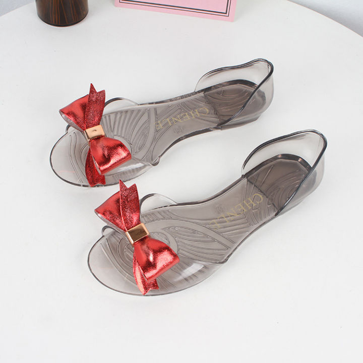 Charm%20shark%20Korean%20version%20sandals,%20summer%20flat%20heel%20fish%20mouth%20bow%20flat%20bottom,%20daily%20casual%20jelly%20transparent%20heel%20beach%20shoes%20-%20Image%207