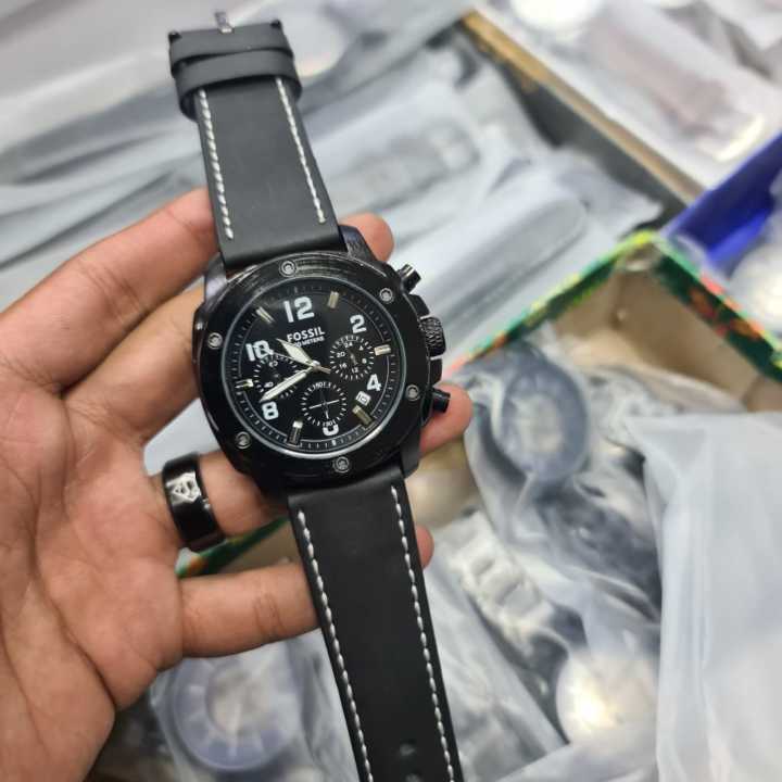 FSL Men's Fashionable Luxury Quartz Movement Premium Leather Strap Wrist Watch For Men