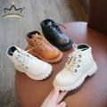 Winter Non-slip Kids Boots Baby Girls High-top Shoes Soft-soled PU Leather Shoes Straps Fashion Winter Shoes. 