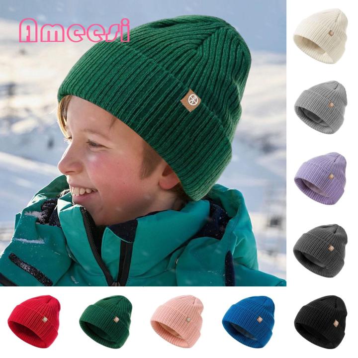 Children Beanie Hat Cozy Fleece-lined Knit Beanie for Boys Girls