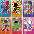 Kawaii Puzzle Stickers DIY Spider-Man Iron Man Hulk Cartoon Anime Luggage Notebook Skateboard Decals Decoration Kids Toys Gifts. 