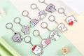 Mitao Cat Acrylic Keychain Net Red Cute Couple Peach Cat Schoolbag Ornaments Cat Surrounding Stand Pendant Charm Keyring Gift.