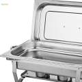 Buffet Warmer Sets Stainless Steel Chafing Dish Buffet Chafer Set Food Pan Lid Rectangular Chafers for Wedding Banquet Kitchen Dining. 