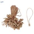 2x100 Pcs Hang Tag Jute String Snap Lock Pin Loop Fastener Hook Tie Square End.