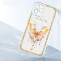 Jizetin for Vivo Y02 Y02A Y02T Back Cover Crystal Transparent Diamond Butterfly Soft Full Camera Cover Protection Phone Cases. 