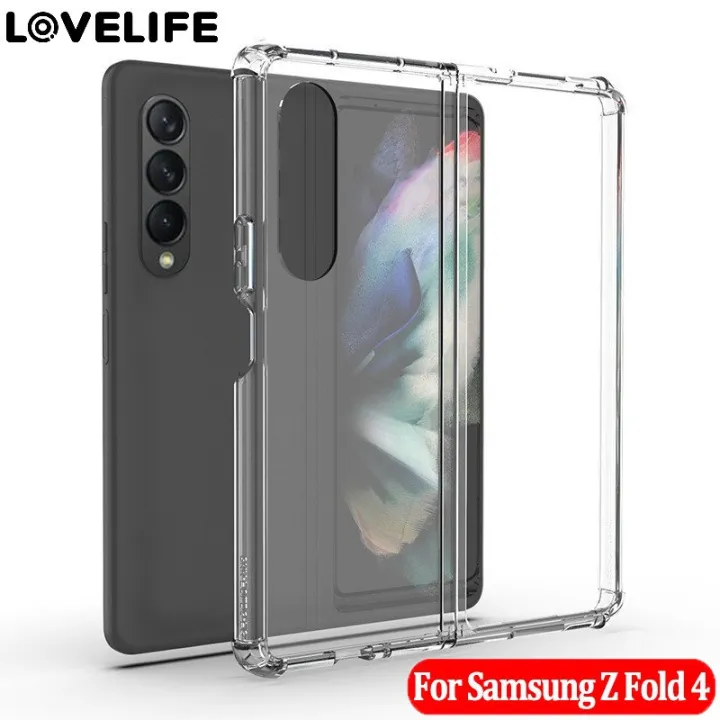 For Samsung Galaxy Z Fold 4,Soft TPU Transparent Case,Anti Falling Mobile Phone Case with Enhanced Corner Protection,Full Body Protection Cell Phone Cover