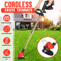48V Rechargeable Electric Grass Cutter with Wheels – Double Battery Folding Lawn Mower Machine for Small Gardens, Walk-Behind Design.