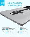 Anker Zolo A8060 USB C to USB C Cable 240W 1.5m 5ft Braided and Dirt-Free PD 3.1 Type C Fast Charging Slim Connector for iPhone 16 Series MacBook. 