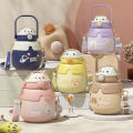 316Children's Thermos Mug Take Drinking Straw Cup Primary School Students for School Girls' and Boys' Baby Cute Water Bottle. 