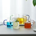 450ml Heat Resistant Clear Borosilicate Glass Mug with Cute Green Handle – Microwave Safe, Scratch Resistant – Lightweight, Round Coffee Mug – Stylish and Transparent – 1PCS.. 