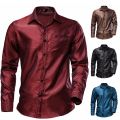 Mens Shirts Long Sleeve Slim Fit Disco Party Fashion Shirt For Men High Quality. 