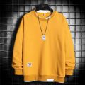 Sweatshirt boys autumn and winter new trendy ins trend hoodless round neck pullover long sleeve t-shirt two loose tops. 