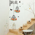 Colorful Flower Birdcage Wall Stickers for Living Room Bedroom Home Decoration Wall Decals Large Murals Art Poster PVC.