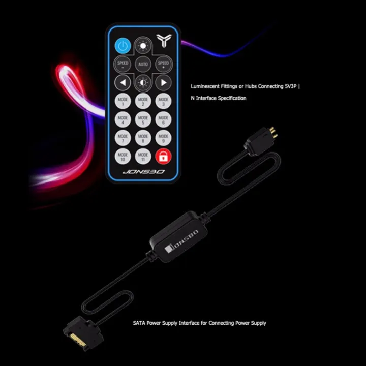 ARGB Controller Remote Control 5V 3Pin SATA Power Supply Memory LED ...
