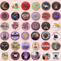 44mm Cartoon Funny Animal round RED SEAL Pin Button Cute Mushroom Bee Cat Brooch Badge Lapel Pin Clothing Ornament Gift. 